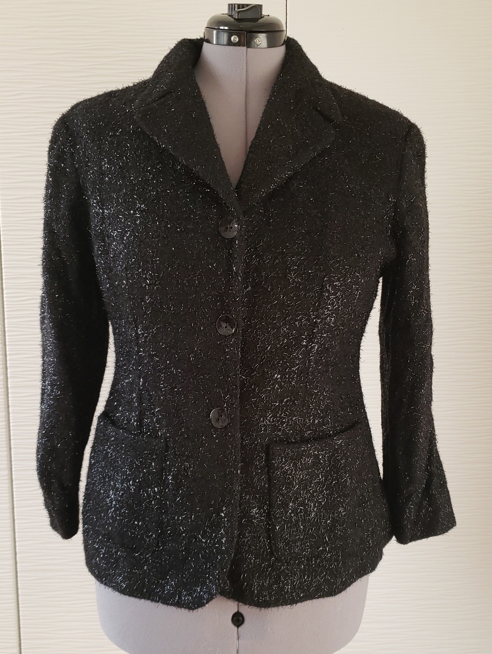 Tat Too Sparkle Black Women's Blazer Jacket. Sz.EU 42 US 12